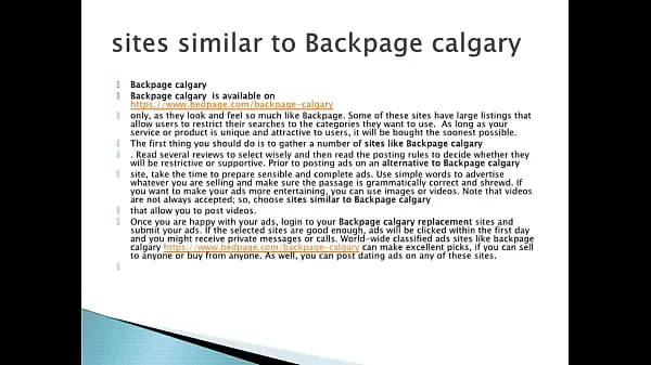 Bekijk Backpage Calgary is now nieuwe Tube