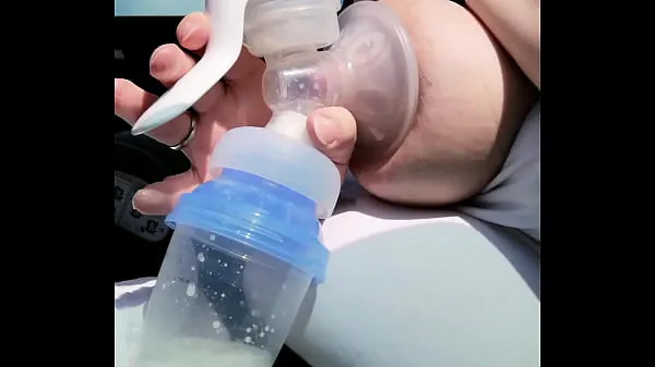 Watch Pumping my milk tits empty in the car new Tube