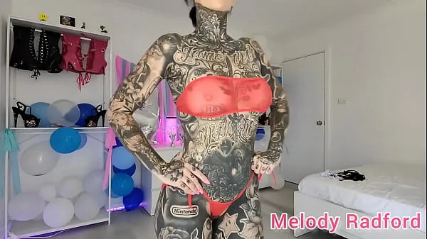 Watch Sheer Black and Red Skimpy Micro Bikini try on Melody Radford new Tube