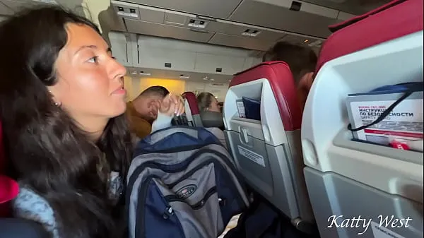 Watch Risky extreme public blowjob on Plane new Tube